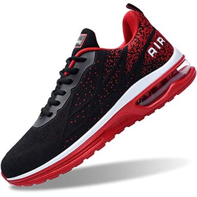 Air Shoes for Men Tennis Sports Athletic Workout Gym Running Sneakers - Red - Size 9.5 UK