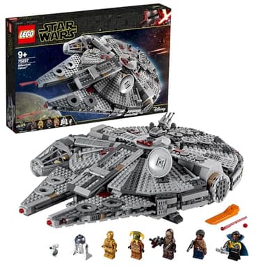 LEGO Star Wars 75257 Millennium Falcon - Starship Set with 5 Minifigures & 2 Droid Figures inc. Finn, Chewbacca, C3PO and R2D2 - Building Toys for 9+ Year Old Boys & Girls