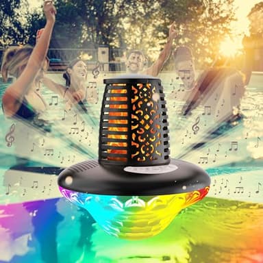 VISOFO Floating Bluetooth Pool Speaker with Lights | Pool Accessories Above Ground and Inground Swimming Waterproof IP68 Hot Tub Outdoor Patio Deals Wireless Cool Stuff Decor Fun Must Have Gifts