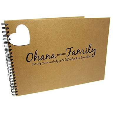 A5 A4 Ohana Means Family, Scrapbook, Card Pages, Photo Album, Keepsake, Kraft (A5 (Kraft Pages))