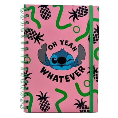 Disney Lilo and Stitch Wiro Notebook (Oh Yeah Whatever Design) A5 Writing Book, Lilo and Stitch Gifts for Women, Men and Kids, Stitch Disney Journal - Official Merchandise