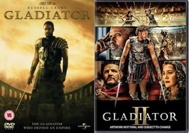 Gladiator 2 Movie Collection DVD - Gladiator DVD (2000) / Gladiator II DVD (2024) - Gladiator 1-2 DVD : Ridley Scott 2 Film Collection DVD