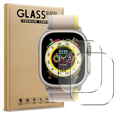 WFTE [2-Pack for Apple Watch Ultra 3/2/1 Screen Protector 49MM,Anti-Scratch,High Transparency,Bubble-Free,Dust-Free Premium Screen Protector Tempered Glass For Apple Watch Ultra 3 49MM