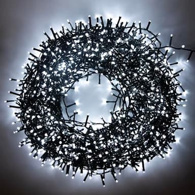 SHATCHI 2000LEDs Christmas Tree Compact Cluster Fairy Lights Multifunction 8 Light Modes, Timer Green Cable Indoor/Outdoor Low Voltage Holiday Home Decorations