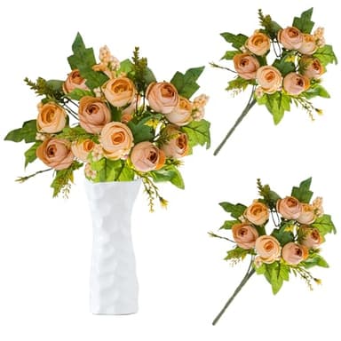 astylishome Artificial Flowers Outdoor Fence Vintage Artificial Peony Silk Flowers Bouquets Wedding Decoration Home Table Kitchen Office Garden Bridal Greenery Plants 3506