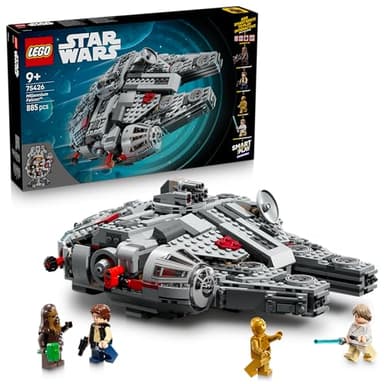 LEGO Star Wars 75426 SMART Play: Millennium Falcon Model - Compatible Interactive Toy Set incl. 4 SMART Tags and 4 Minifigures - Gift Idea for 9+ Year Old Boys, Girls & Adult Fans