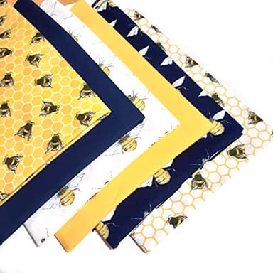 Busy Busy Bees Fat Quarter Fabric Bundle - 6 x 100% Cotton Fat Quarters