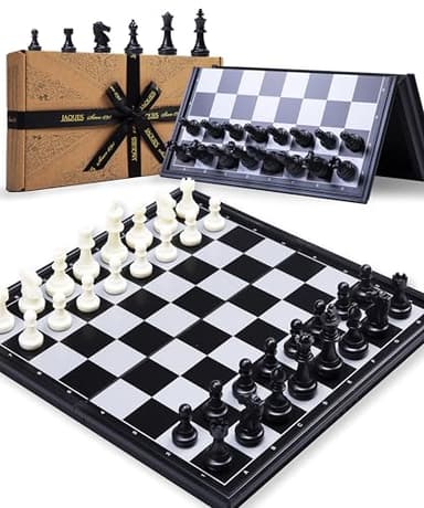 Jaques of London Magnetic Travel Chess Set | Folding Chess Board with Storage | Portable Chess Set with Magnetic Pieces | Since 1795