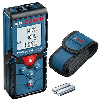 Bosch Professional laser measure GLM 40 (with memory function, measuring range: 0.15–40 m, 2 x 1.5 V batteries, protective bag)