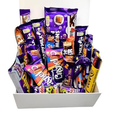 Chocolate Gift Box – Assorted Bars & Treats – Luxury Sweet Hamper – Gift for Christmas, Birthday or All Occasions (24 pieces - White)