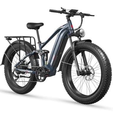 FREESKY Eurostar Electric Bike for Adults 48V 25Ah 95 Miles Long Range E-bike, Full Suspension & Dual Hydraulic Brakes Electric Mountain Bike,26" Fat Tire E-bike (Standard)