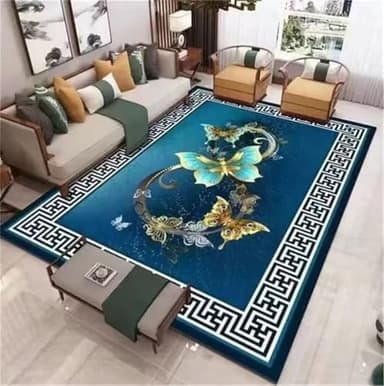 QGYFRE Large Carpets For Living Room Rugs sale Chinese dream butterfly pattern washable carpet extra blue 200x300CM Kids Bed