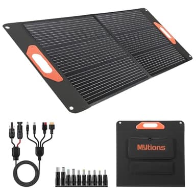 100W Portable Solar Panel for Power Station, Compatible with Jackery, Ecoflow, Bluetti, Anker and More Portable Power Stations, Weatherproof for Camping, RV, Emergency Power (100W)