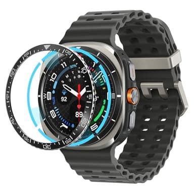Spigen Bezel Tune Compatible with Samsung Galaxy Watch Ultra 47mm Bezel Ring Protector Ring Adhesive Cover (2025/2024) - Black