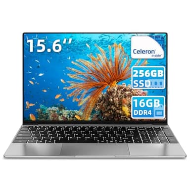 iSTYLE 15.6 Inch Laptop Windows 11, 16GB RAM 256GB SSD, 1080P Display Full HD Laptop PC Notebook Celeron N5095, Dual Band WiFi, 2xUSB 3.0, Mini HDMI, Fingerprint reader, Backlit Keyboard (Silver)