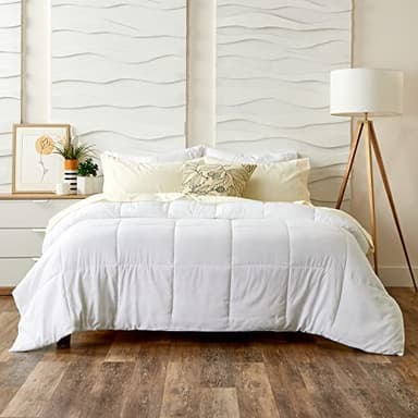 Cosy House Collection Luxury Bamboo Down Alternative Duvet - 13.5 TOG All-Season - Plush Polyester Fill - Machine Washable Comforter - Super King, White