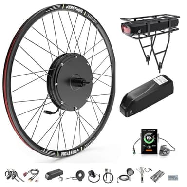 Varstrom 48V 1000W 1500W Electric Bike Conversion Kit 26" 27.5" 28" 29" 700C Front & Rear Wheel Hub Motor Set - Ebike Conversion Kit with Optional Battery Display - Bike Electric Motor Disc Brake