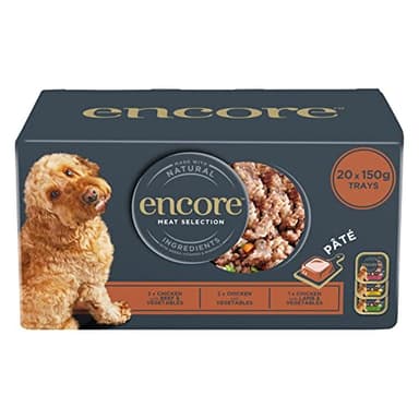 Encore Complete Wet Dog Food, Chicken, Lamb, Beef Pate Selection in 150g Trays (Pack of 20 Trays)