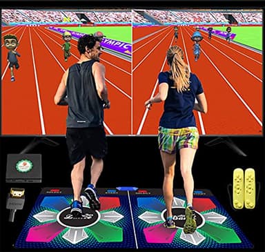 KAXIMON Dance Mat for TV, Dance Mat for Adults and Kids with HDMI Wireless Receiver, Double Interactive Dance Mat for Girls Boys Connects to TV Aged 3-12, Plug and Play, English Manual