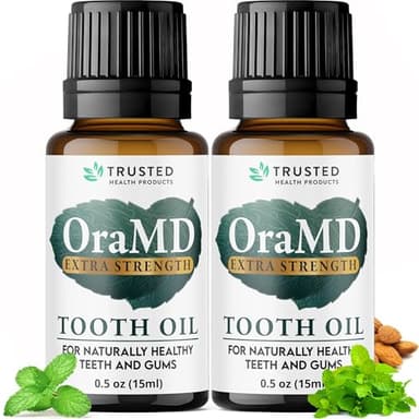 OraMD 4-in-1 Extra Strength Tooth Oil - Clinically Tested Gum Disease Treatment, Gingivitis Treatment and Sensitive Teeth and Gums - All-Natural (2 Pack)