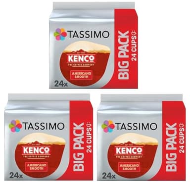 Tassimo Kenco Americano Smooth Coffee Pods x24 (Pack of 3, Total 72 Pods)