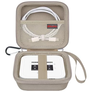 Elonbo Carrying Case for NETGEAR Nighthawk M6/ M6 Pro/ M7 Pro/ M5 5G Mobile Hotspot Router, Portable Wireless WiFi Travel Hotspot Router Storage Holder, Extra Mesh Pocket Fits Cable, Champagne Gold