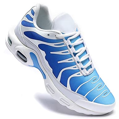 Mens Trainers Running Fashion Shoes Air Cushion Casual Sneakers Walking Tennis Gym Athletic Sports White Blue