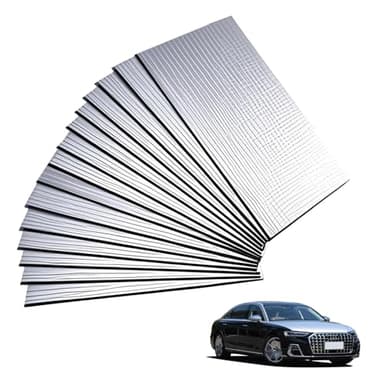 BREANIFULL 15 Pcs Sound Deadening Mat Car Sound Proofing 25 cm x 18 cm x 5 mm Van Insulation Campervan Insulation Self-Adhesive Sound Deadener Mat for Car Hood Door Trunk Floor and Ceiling