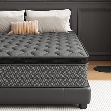 DAJIYUHC Super King Mattress 6FT, 10 Inch Foam and Spring Hybrid Mattress in A Box, Medium Plush Feel with Motion Isolating, Fiberglass Free(180x200cm)