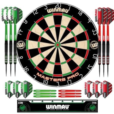 Winmau Masters Pro Dartboard Set – Complete Dartboard Setup for Home and Practice