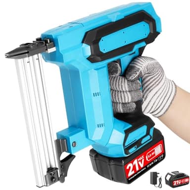 Nail Gun Cordless, 18 Gauge Electric Nail Gun with 3.0Ah Batteries, Cordless Nail Staple Gun 2-in-1 Brad Nailers/Electric Stapler Gun for Upholstery/Woodworking/Decorating/Home Improvement
