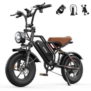 VARUN Electric Bike, 16 * 4.0''Fat Tire E-Bike with 48V13Ah Battery, 60-100KM Range, LCD Display with 5 PAS, Full Suspension & Indicators, Electric Bikes for Adults and Teens