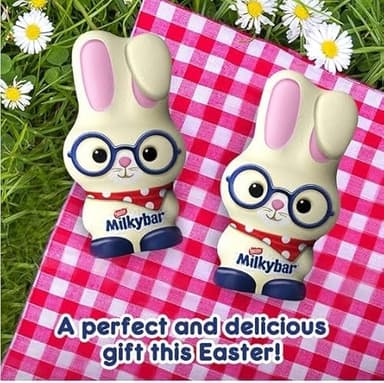 2 x Milkybar White Chocolate Bunny 88G Delicious Tasty And Twisty Treat Gift Hamper, For Christmas,Birthday,Easter Gift Sold By Kidzbuzz