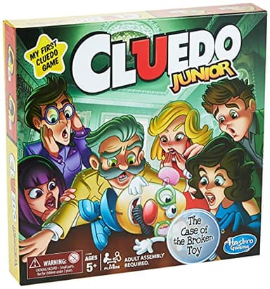 Cluedo Junior Board Game for Kids Ages 5+, Mystery Game with Classic Characters, Solve the Broken Toy Case, Family Game for 2–6 Players, Perfect Game For Families That Love Classic Games