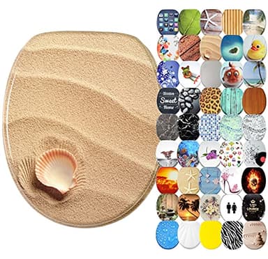 Sanilo Soft Close Toilet Seat, Wide Choice of New Toilet Seats, Stable Hinges, Easy to Mount (Clam)