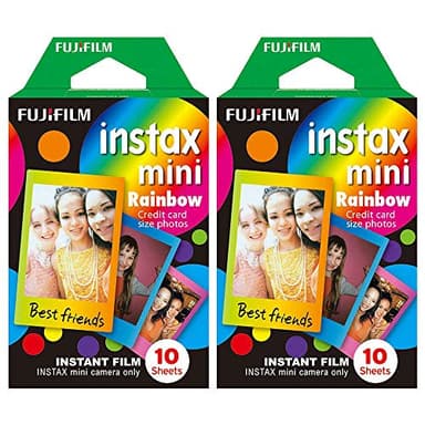 Fuji Instax Mini RAINBOW COLOURS Instant Film for Fujifilm Instax Mini Cameras - 20 Shot Pack