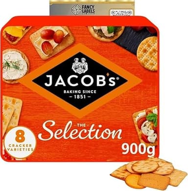 Jacob's The Selection 8 Cracker Varieties 900g | Perfect for Sharing On the go Snacks | 8 Different Selection of Delicious Crackers and Biscuits