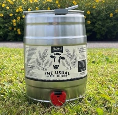 Frome Brewing 5l Craft Beer Mini Keg I The Usual Best Bitter (4.2%) I Premium British Draft Dispenser I 9 Pints of Vegan Beer from Somerset I Perfect for Sharing I Birthday Gift for Dad