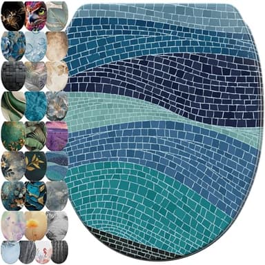 Sanilo Soft Close Toilet Seat with Quick Release, Toilet Lid Detachable at The Press of a Button, Easy Installation from Above (Marin)