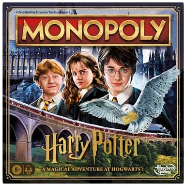 Monopoly Harry Potter Edition Board Game for Kids 8+, Strategy Family Game with Hogwarts Locations, Golden Tokens, House Cards & Owl Post, 2–6 Players