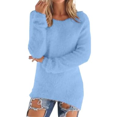 Lightning Deals of The Day Fleece Sweatshirts for Women Clearance Warm Solid Color Long Sleeve Winter Jumpers Casual Stretch Crewneck Tunic Tops Ladies Best Black of Friday Deals