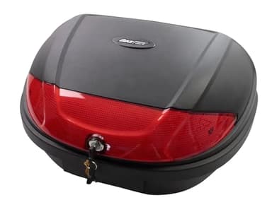 BIKETEK Motorcycle Top Box 52L Extra Large ABS Top Box with Large Reflector 52 Litre Motorbike Scooter Bike Hard Luggage Touring Top Case Black