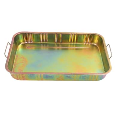 Rhawuy Oil Drain Pan 45L Large Capacity | Sturdy Iron Oil Drip Catcher for Automotive Maintenance | Oil Change Pan for Cars/Motorcycles/Lawn Mowers