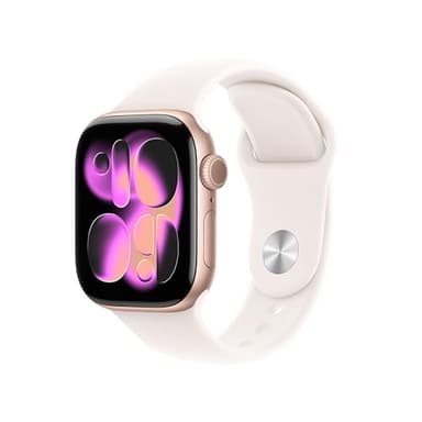 Apple Watch Series 11 GPS 42mm Smartwatch with Rose Gold Aluminium Case with Light Blush Sport Band S/M. Sleep Score, Fitness Tracker, Health Monitoring, Always-On Display, Water Resistant