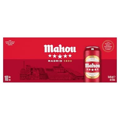 Mahou Cinco Estrellas Spanish Lager Beer Cans 10x440ml