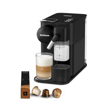 Nespresso Lattissima One Coffee Machine by De'Longhi for Original Coffee Pods, Latte, Cappuccino, Integrated Milk Frother, Starter Capsule Set Included, EN510.B, Black