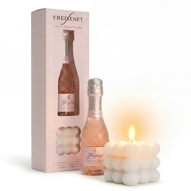 Freixenet Prosecco Gift Set - Freixenet Italian Sparkling Wine, Rose 20cl & Bubble Shaped Luxury Candle - Pamper Gifts for Women, Ladies, New Mum - Mini Alcohol, Wine Gifts, Valentines, Mothers Day