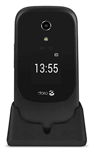 Doro 7060 SIM-Free 4G Mobile Phone with Charging Cradle Included (Black/White) (Renewed)