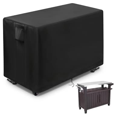 Onlyme Prep Table Cover for Keter Unity XL, 52in Waterproof Outdoor Grill Table Cover with Handles and Vent , 420D Oxford Dustproof Protective for Barbecue Bar Cart, 132x56x92cm