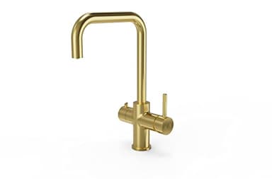 4 in 1 Instant Boiling Water Tap, Filtered Boiling & Cold Water Kitchen Tap, 2.4L Boiler Unit and Filter Set | Instant hot Drink 4 in 1 Tap (Brushed Brass)